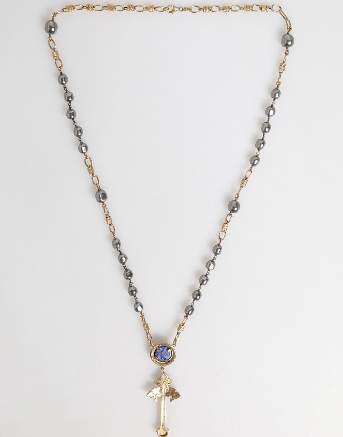 Dolce &amp; Gabbana Gouden Kralenketting Religieuze Kruisketting