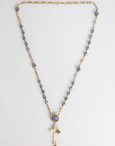 Dolce &amp; Gabbana Gouden Kralenketting Religieuze Kruisketting