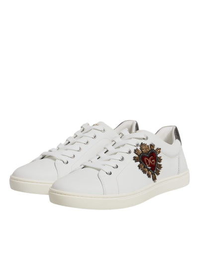Dolce &amp; Gabbana Witte Sacred Heart Lage Sneakers voor Heren