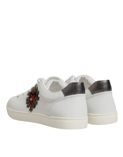 Dolce &amp; Gabbana Witte Sacred Heart Lage Sneakers voor Heren