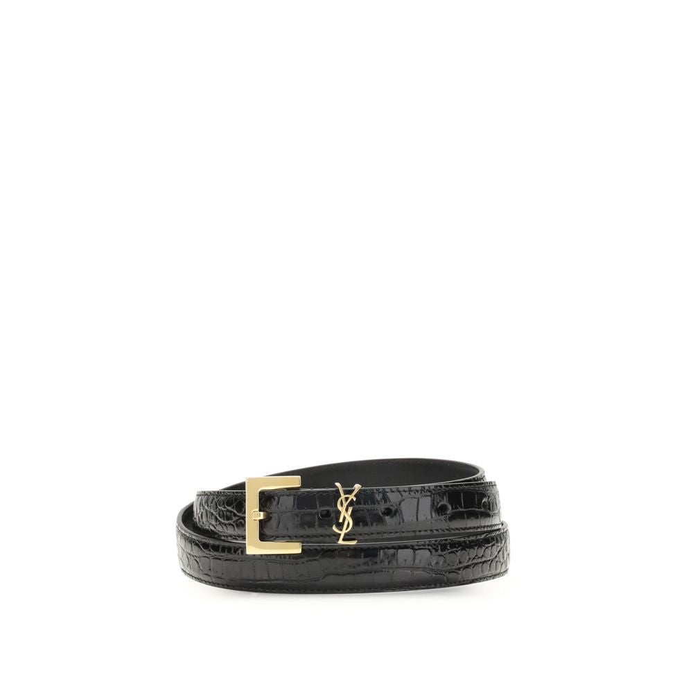 Saint Laurent Cassandre-riem met krokodilleneffect