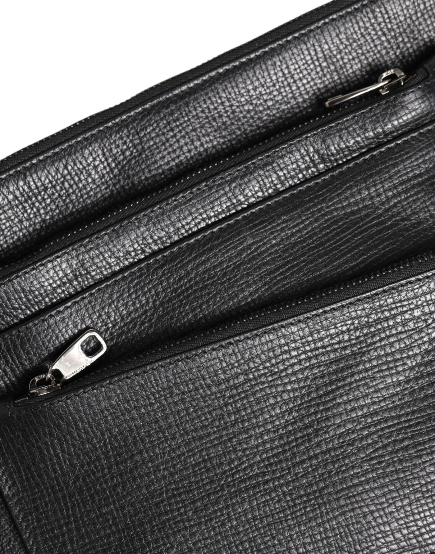 Dolce & Gabbana Black Palmellato Leather Logo Plaque Shoulder Borse Bag