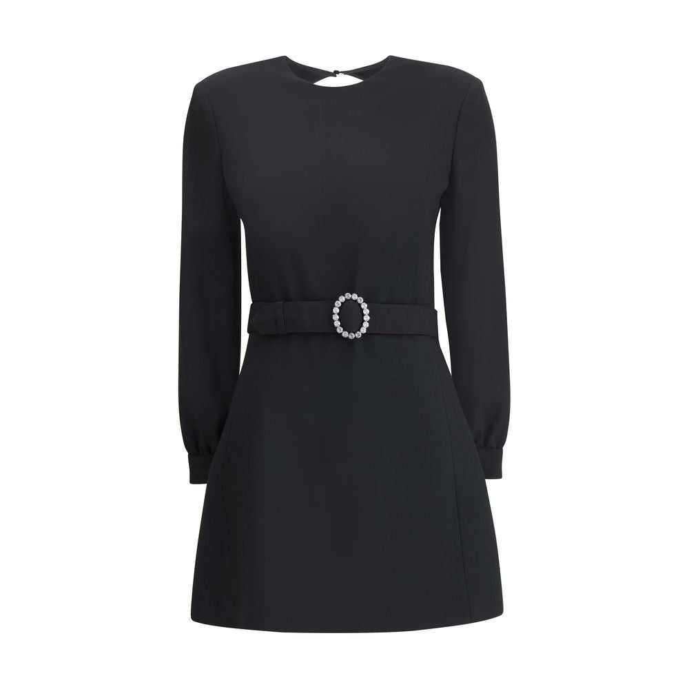 Saint Laurent Sablè mini-jurk met uitgesneden nudekleurige rug