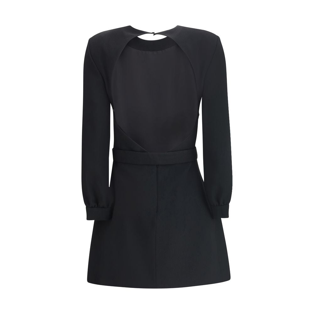 Saint Laurent Sablè mini-jurk met uitgesneden nudekleurige rug