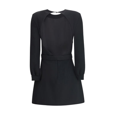 Saint Laurent Sablè mini-jurk met uitgesneden nudekleurige rug