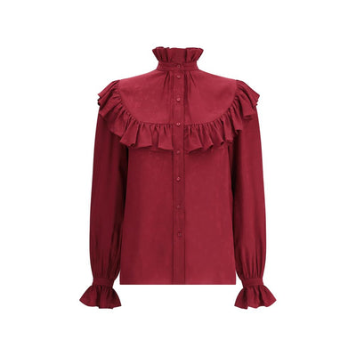 Saint Laurent zijden blouse met ruches