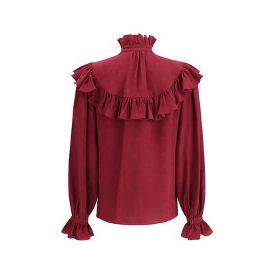 Saint Laurent zijden blouse met ruches