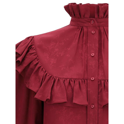 Saint Laurent zijden blouse met ruches