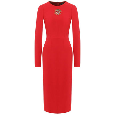 Dolce &amp; Gabbana Rode Viscose Jurk