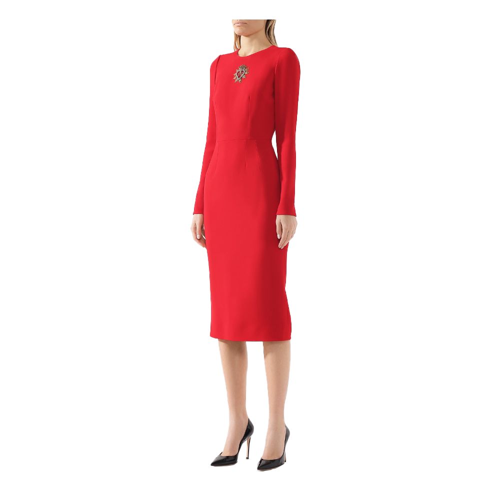 Dolce &amp; Gabbana Rode Viscose Jurk