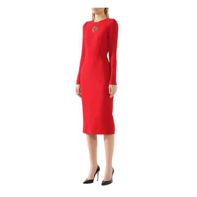 Dolce &amp; Gabbana Rode Viscose Jurk