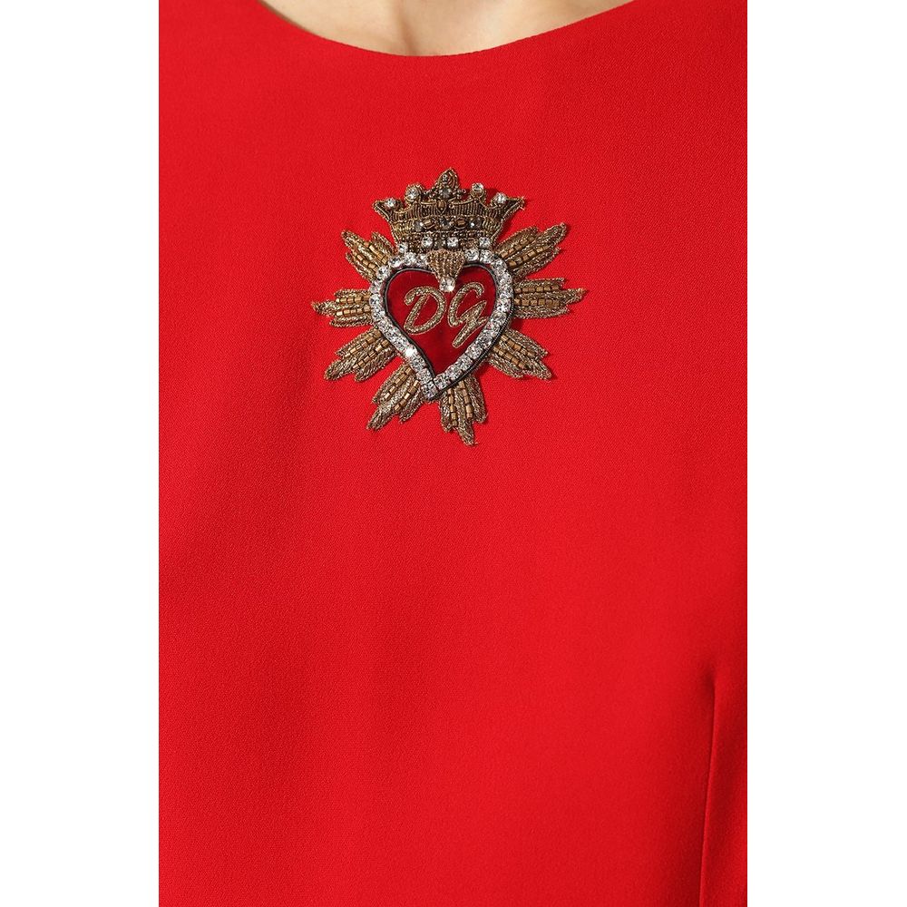 Dolce &amp; Gabbana Rode Viscose Jurk