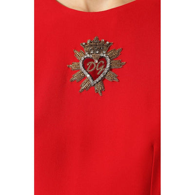 Dolce &amp; Gabbana Rode Viscose Jurk
