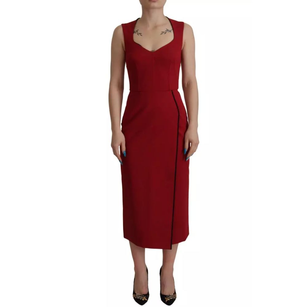 Dolce &amp; Gabbana Rode Viscose Jurk
