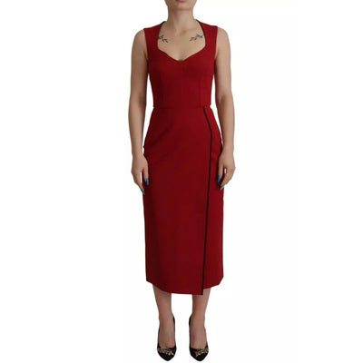 Dolce &amp; Gabbana Rode Viscose Jurk