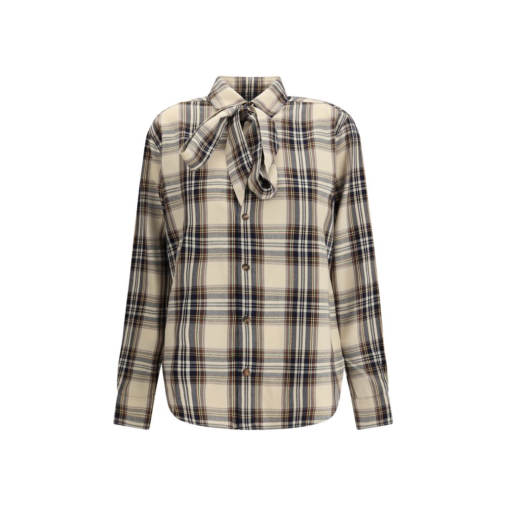 Saint Laurent tartan lavallière overhemd