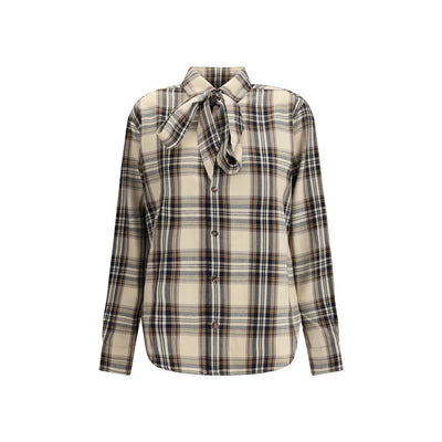 Saint Laurent tartan lavallière overhemd