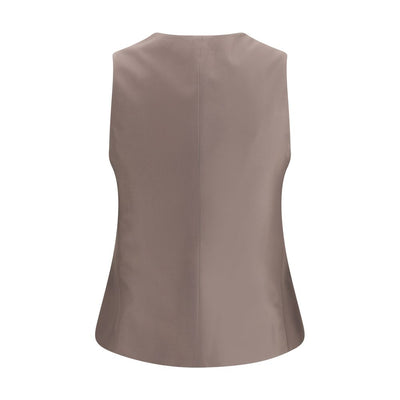 Gilet simple boutonnage en chanvre et viscose Giorgio Armani
