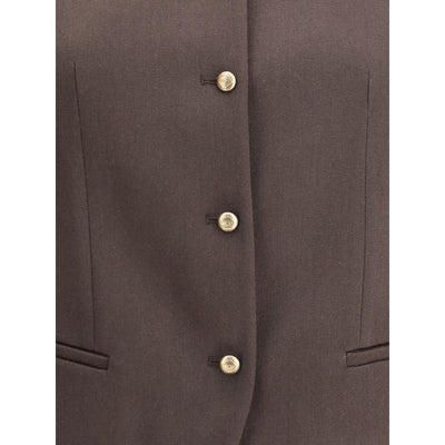 Gilet simple boutonnage en chanvre et viscose Giorgio Armani