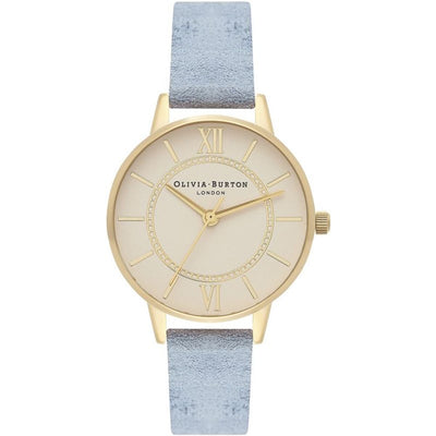 Montre Olivia Burton en cuir artificiel bleu