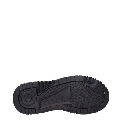 Versace Zwarte Leren Dikke Sneakers
