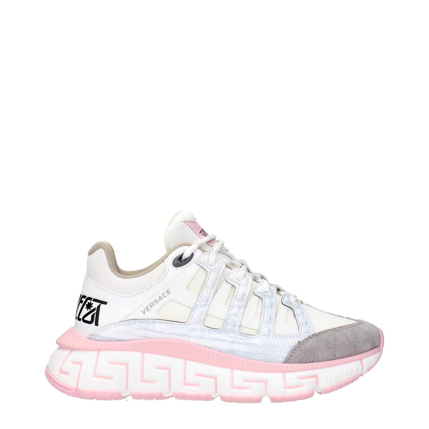 Versace Beige Fabric Athletic Sneakers