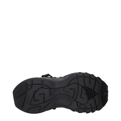 Versace Black Leather Athletic Sneakers