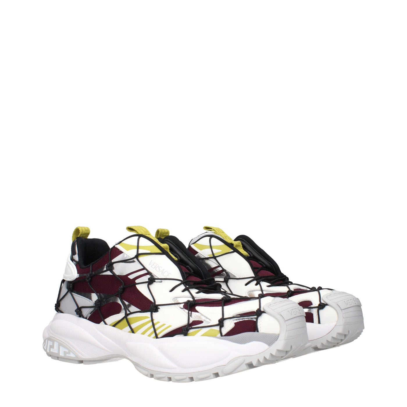 Baskets de sport en tissu rouge Versace