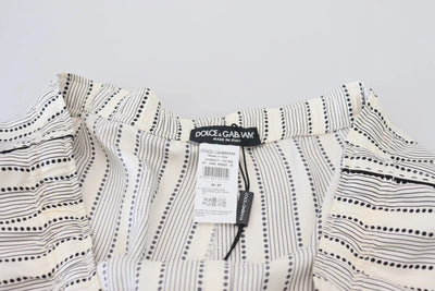 Dolce &amp; Gabbana Witte Strepen Zijden Loungebroek