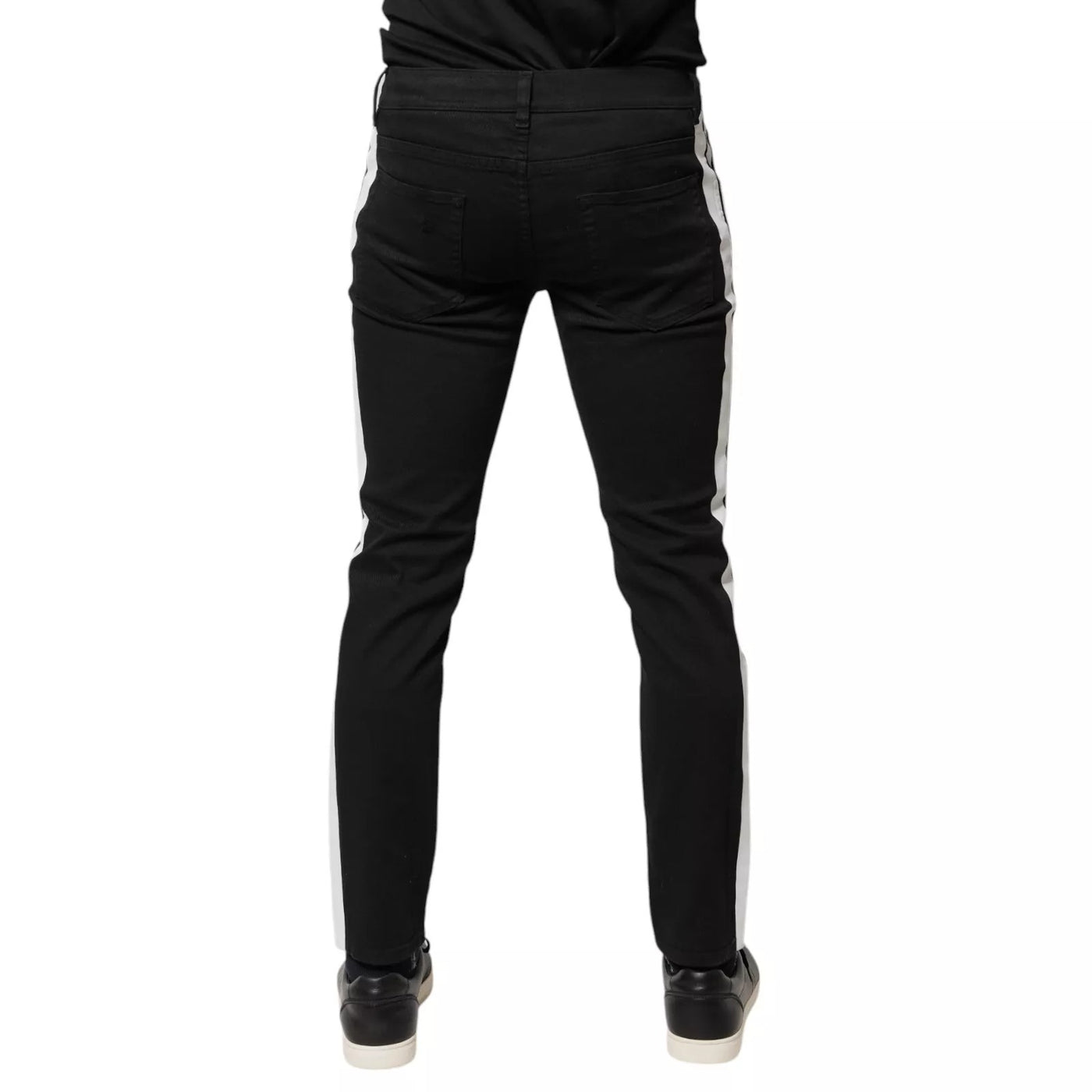Dolce &amp; Gabbana Zwarte Skinny Denim Jeans met Witte Voering