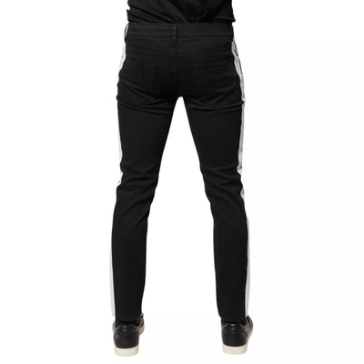 Dolce &amp; Gabbana Zwarte Skinny Denim Jeans met Witte Voering