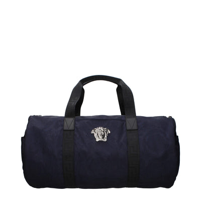 Versace Blue Fabric Luggage And Travel