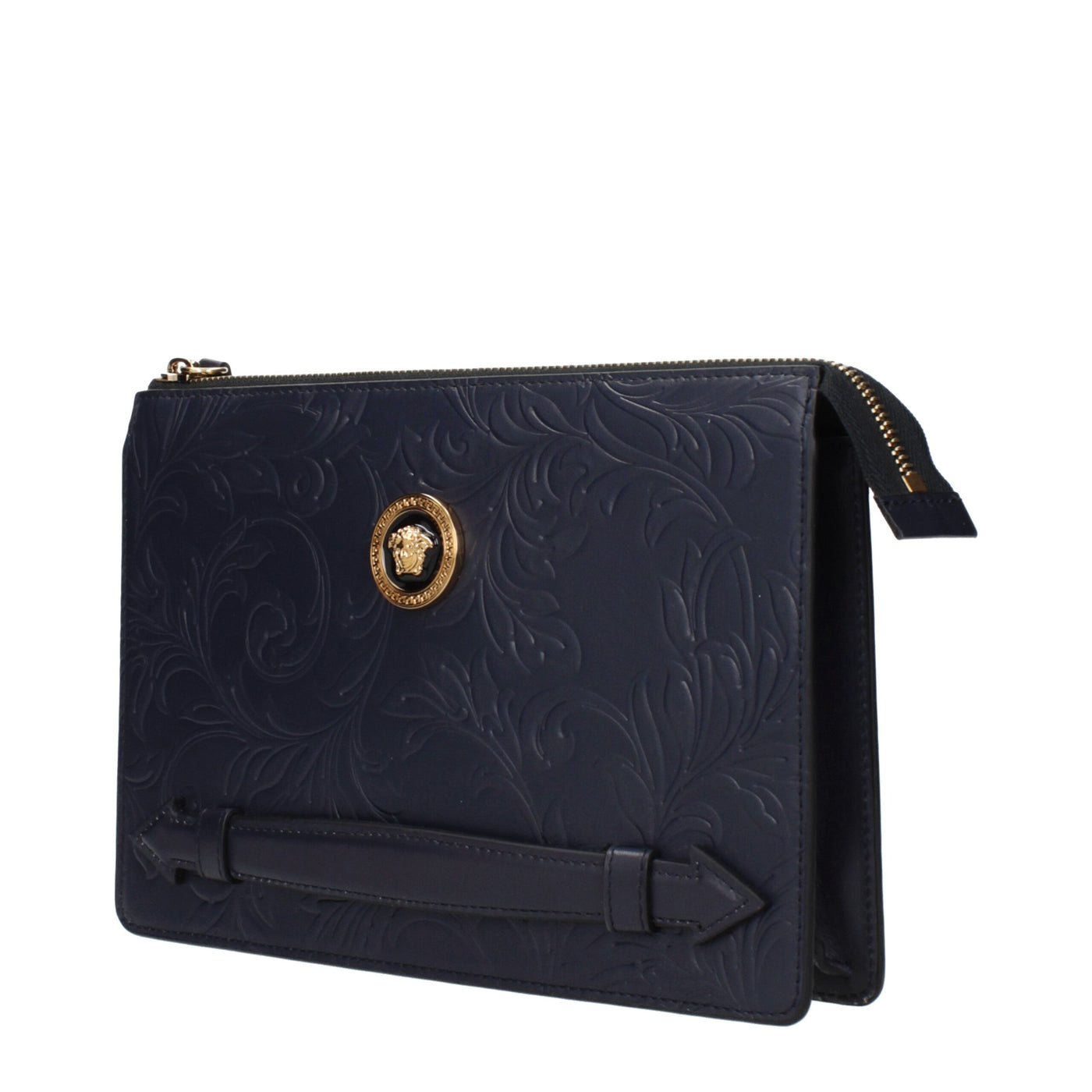 Pochettes en cuir bleu Versace