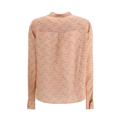 Kristina Ti Blouse met bladerprint en verfijnde opstaande kraag