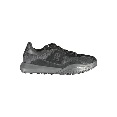 Tommy Hilfiger zwarte polyester sneaker