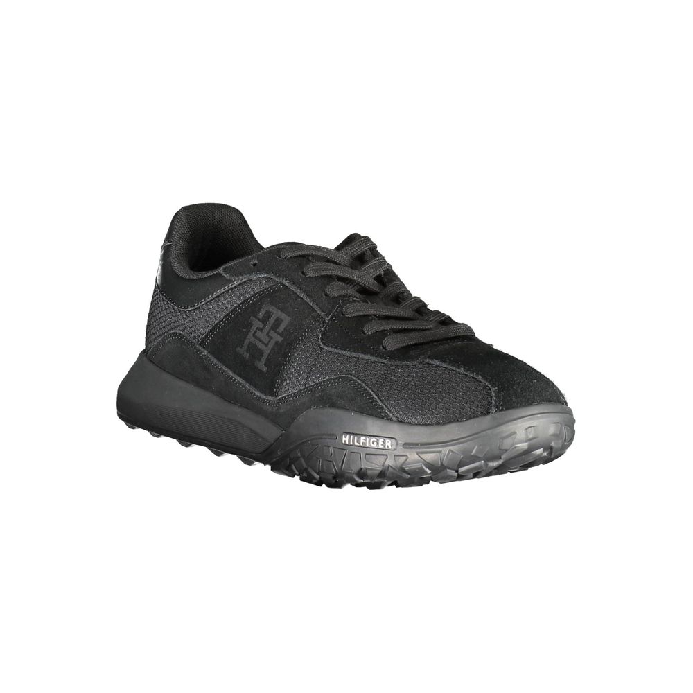 Tommy Hilfiger zwarte polyester sneaker