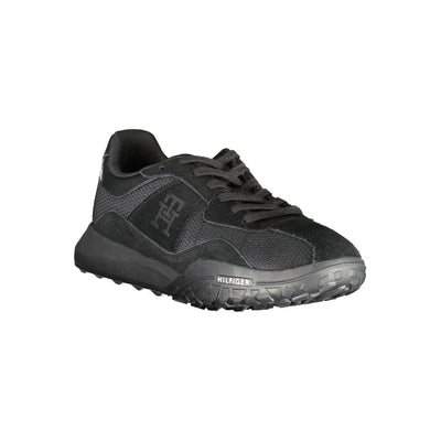 Tommy Hilfiger zwarte polyester sneaker