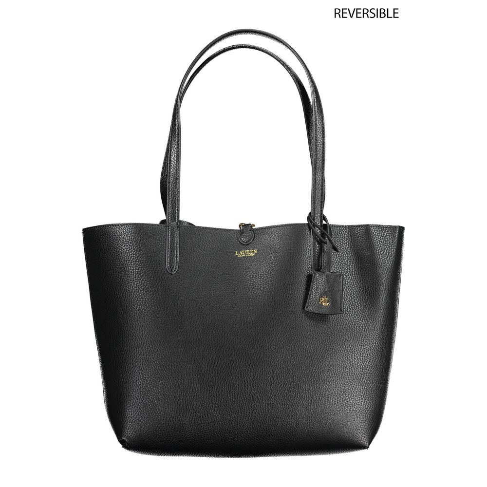 Sac à main en cuir noir Ralph Lauren