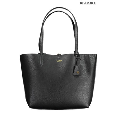 Sac à main en cuir noir Ralph Lauren