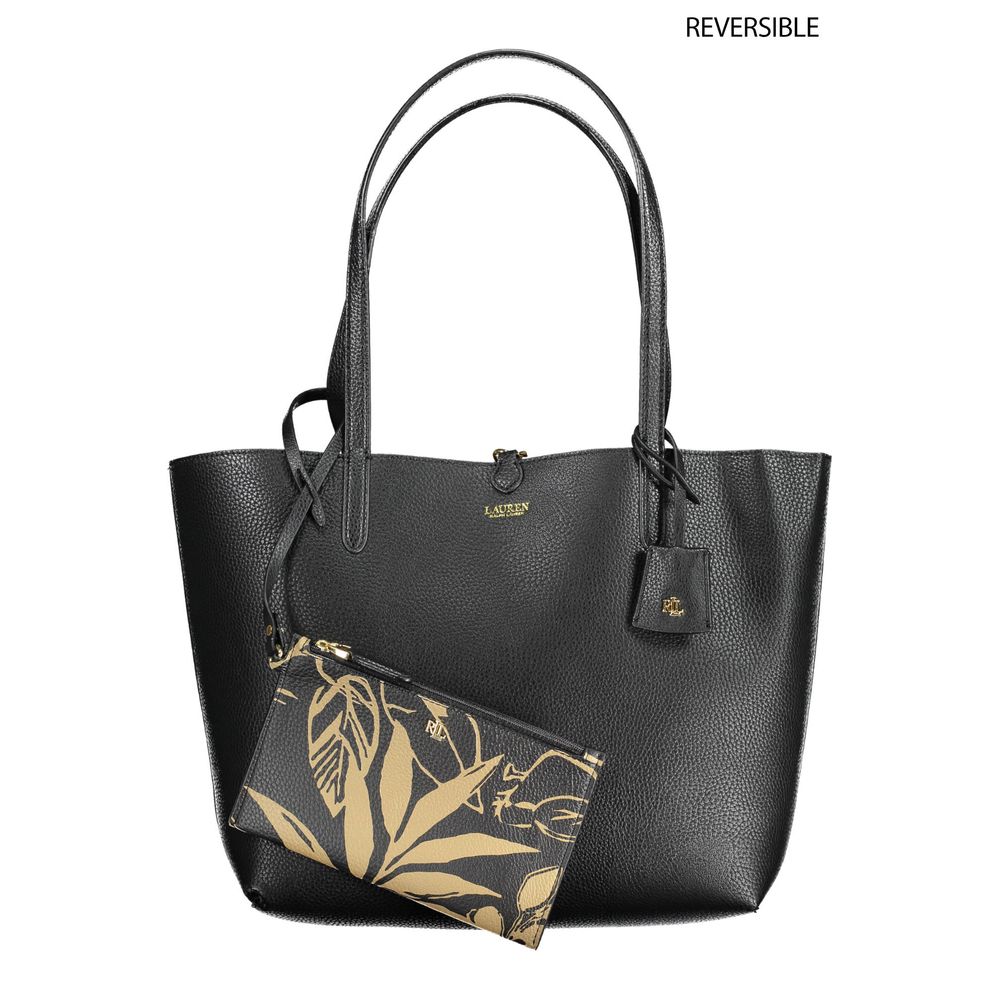 Sac à main en cuir noir Ralph Lauren