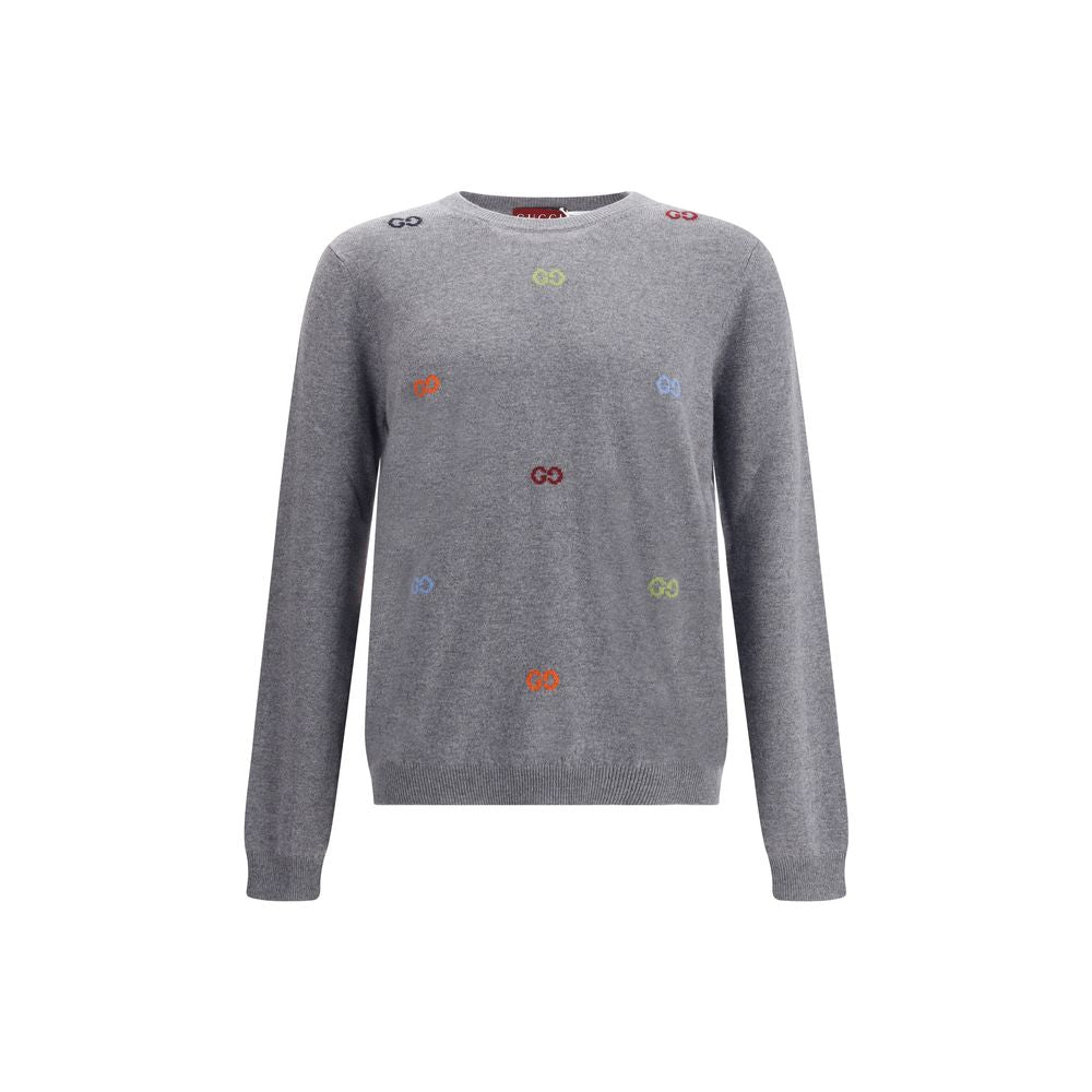 Pull en cachemire à logo multicolore Gucci