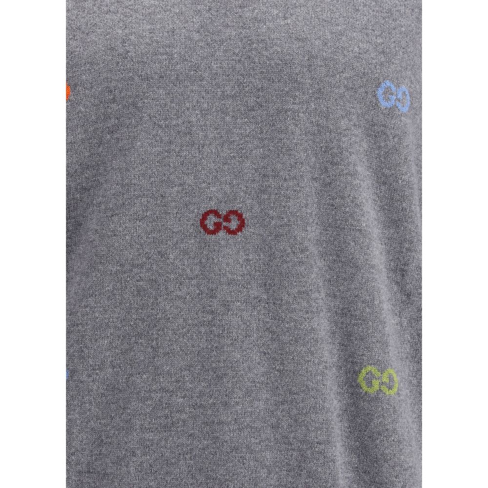 Pull en cachemire à logo multicolore Gucci