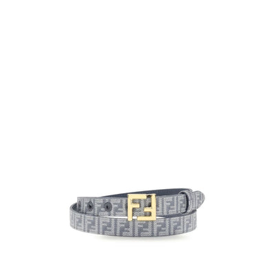Fendi FF geborduurde denim riem