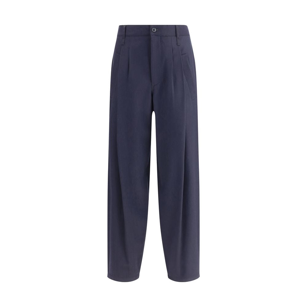 Giorgio Armani Lichtgewicht wollen stoffen broek met enkele naad
