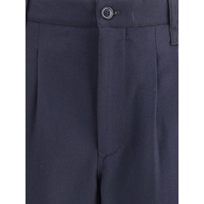 Giorgio Armani Lichtgewicht wollen stoffen broek met enkele naad