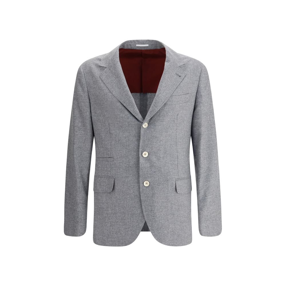 Blazer en flanelle de cachemire et de soie Brunello Cucinelli