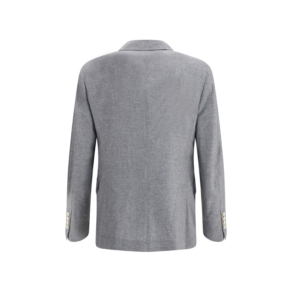Blazer en flanelle de cachemire et de soie Brunello Cucinelli