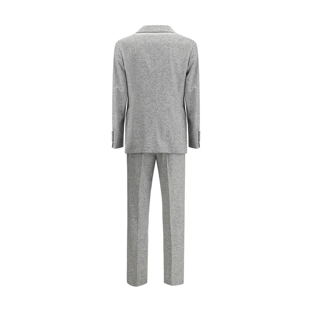 Costume grisaille boutonné en laine et cachemire Brunello Cucinelli