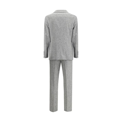 Costume grisaille boutonné en laine et cachemire Brunello Cucinelli