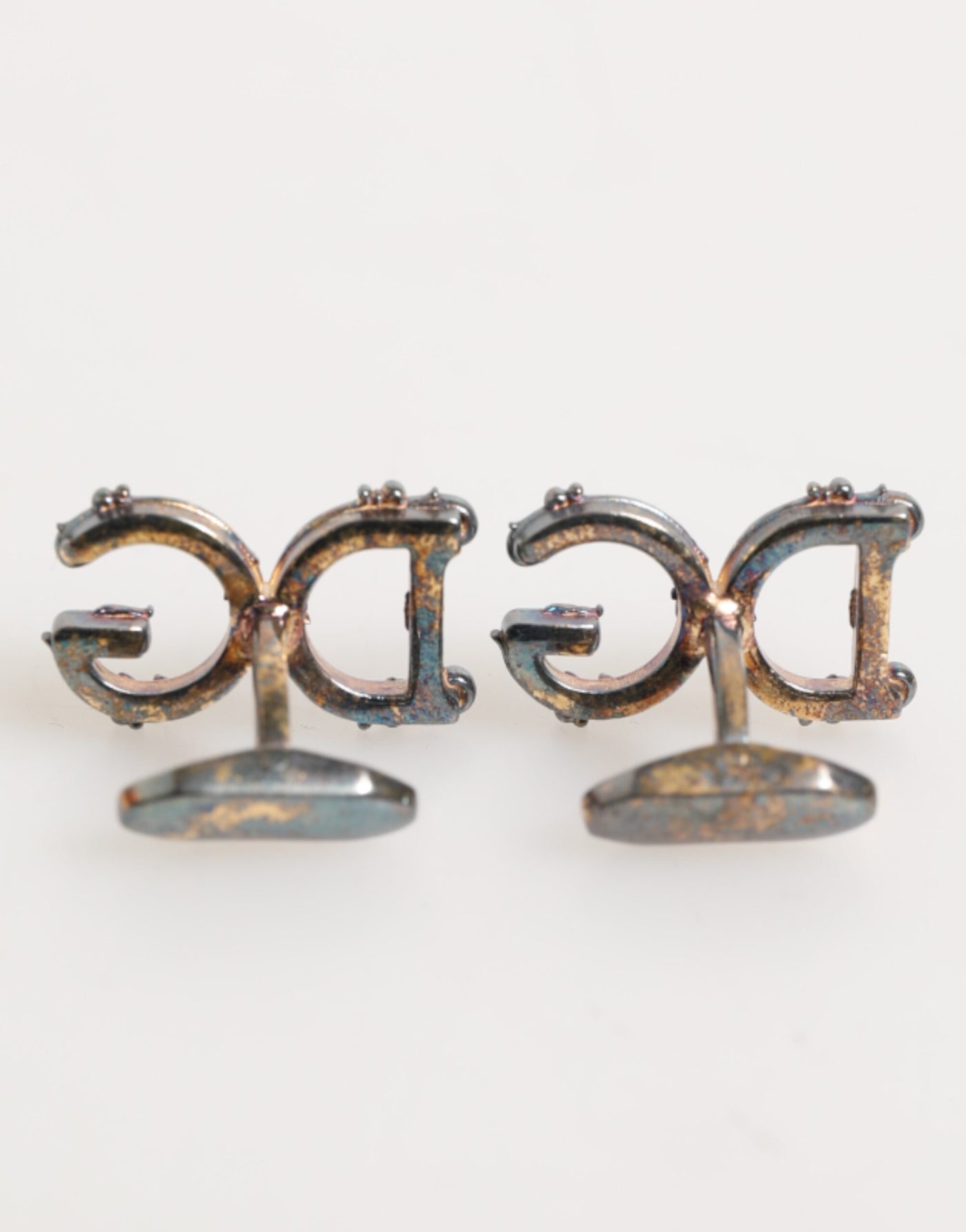 Dolce & Gabbana Gold Tone 925 Sterling Silver DG Logo Accessory Cufflink